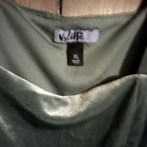 VYLETTE BRAND VELOUR BLUE BLOUSE SIZE XL